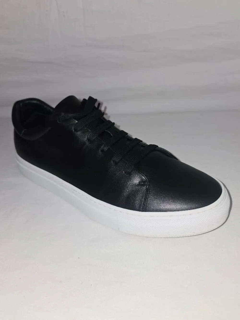 M. GEMI Black Low Top Italian Leather Sneaker Shoes Men's Size EU 45 / US 12